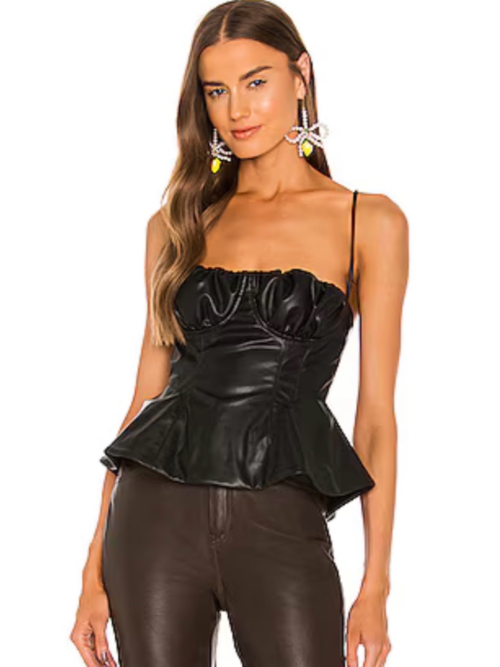 LPA Cherie Faux Leather Top
